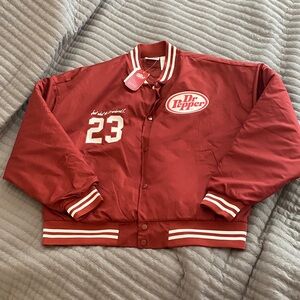Dr Pepper Women's Red Varsity Jacket